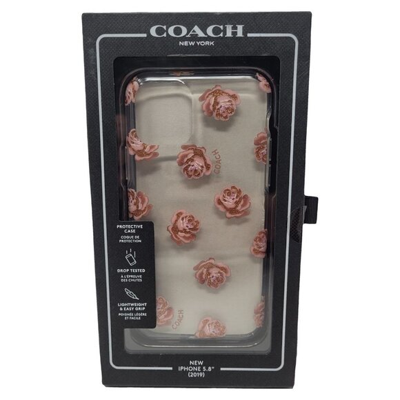 Coach Case for Apple iPhone 11 Pro 5.8" - Dreamy Peony Clear - Picture 1 of 2